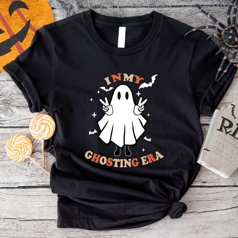 In My Ghosting Era T-Shirt, Halloween Party Shirt, Spooky Season Gift Tee, Funny Ghost Short Sleeve. Hoodie, Sweatshirt