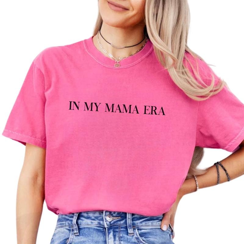 In My Mama Era Shirt, New Mom Tee, Mom Life Graphic Tee Women, Moms Club Unhinged Shirt, Comfy Fabric Oversized Graphic Tee, Mother's Day Gifts, Women's Tops, Womenswear, Cotton Fabric Relaxed Fit Chic Style