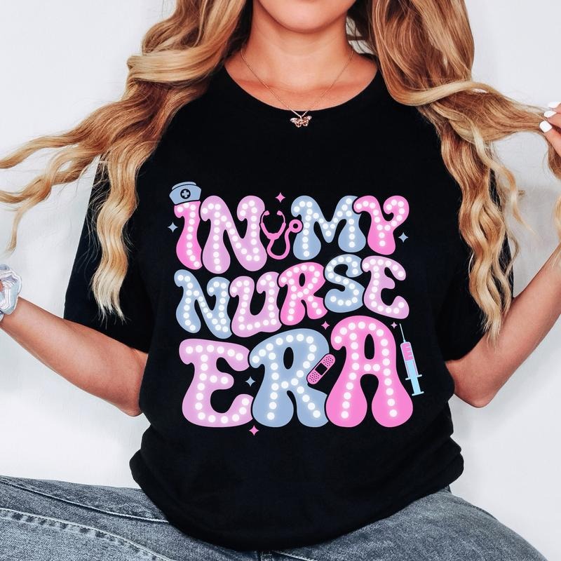 In My Nurse Era T-Shirt, Nurse Life Shirt, Retro Nurse T-Shirt, ICU Shirt Hoodie, Sweatshirt | InkThreadWorks.com