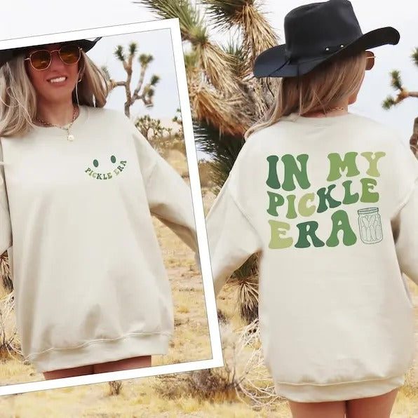 In My Pickle Era Sweatshirt, Pickle Lover T-shirt, Funny Pickles Shirt, Pickle Jar Gift Sweater, Retro Pickle Sweatshirt
