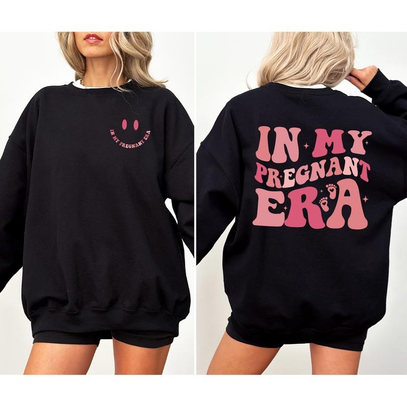 In My Pregnant Era Sweatshirt, Pregnancy Shirt, Gift for New Mom, Pregnant Women Tee, Baby Reveal Gift, Mother's Day...