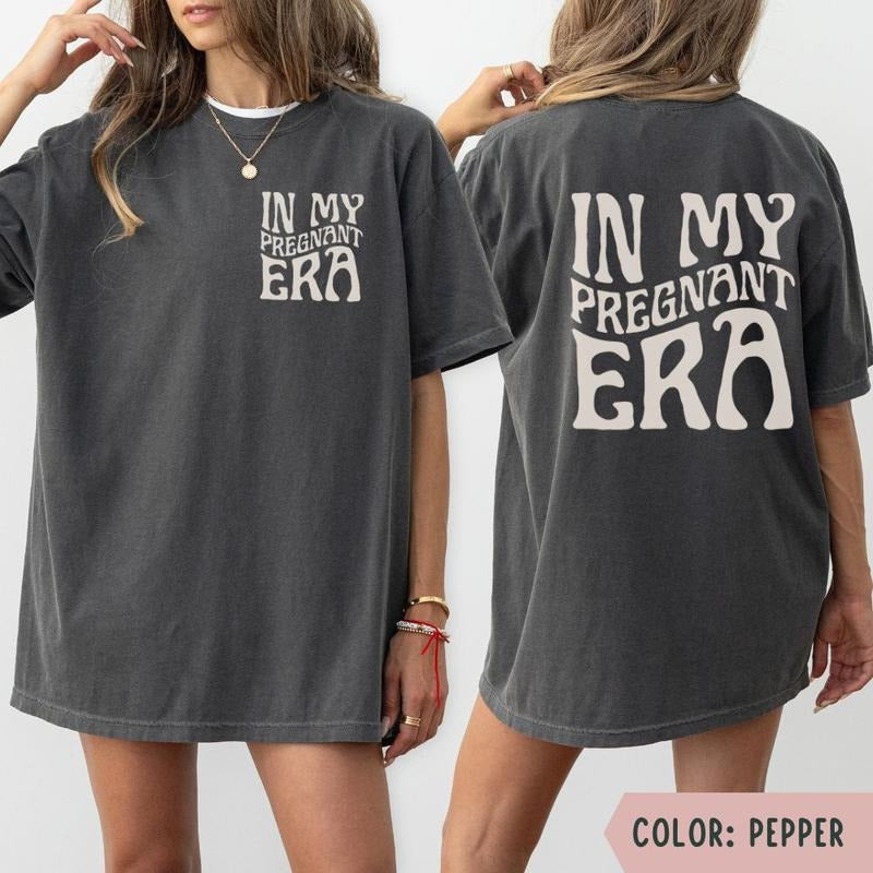 In My Pregnant Shirt, Pregnancy Announcement T-shirt, Retro New Mom Shirt, Gift for Expecting Mom Hoodie, Sweatshirt