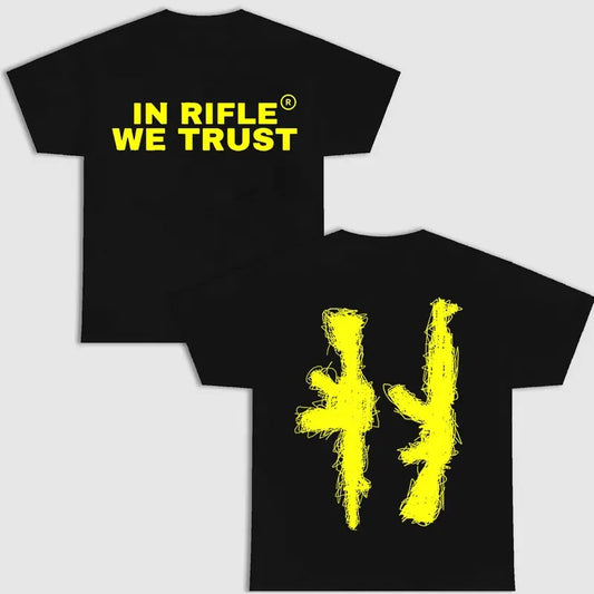 In Rifle We Trust T-Shirt, Black Version, S to 4XL, Menswear Hoodie, Sweatshirt | InkThreadWorks.com