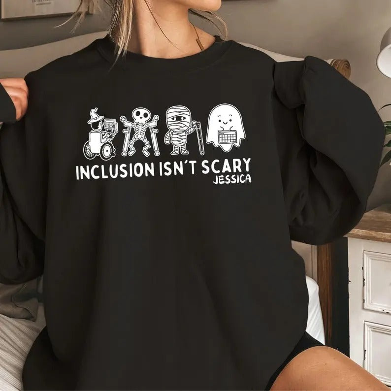 Inclusion isn't sca.ry | SLP Halloween Shirt | Halloween Sped teacher tee | Inclusion Holiday shirtstyle{n002}2 Hoodie,...