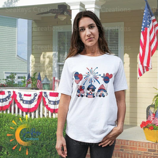 Independence Day Gnomes T-shirt Patriotic July 4th Shirt Fireworks Tee Holiday Gnomes Shirt July 4th Summer Vibes 4th Of...