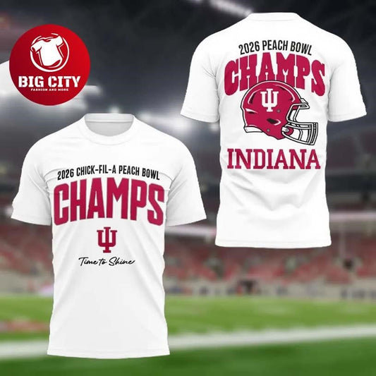Indiana University Hoosiers 2026 Peach Bowl Champions Two Sided Shirt