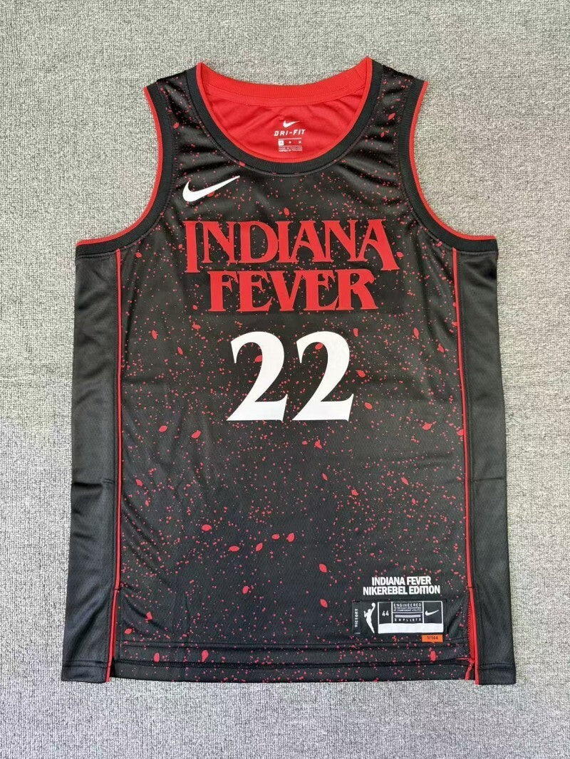Indiana Fever #22 Clark wnba Team Black Red Style 2
