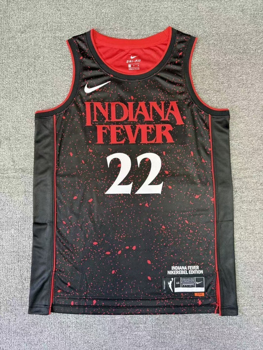 Indiana Fever #22 Clark wnba Team Black Red Style 2