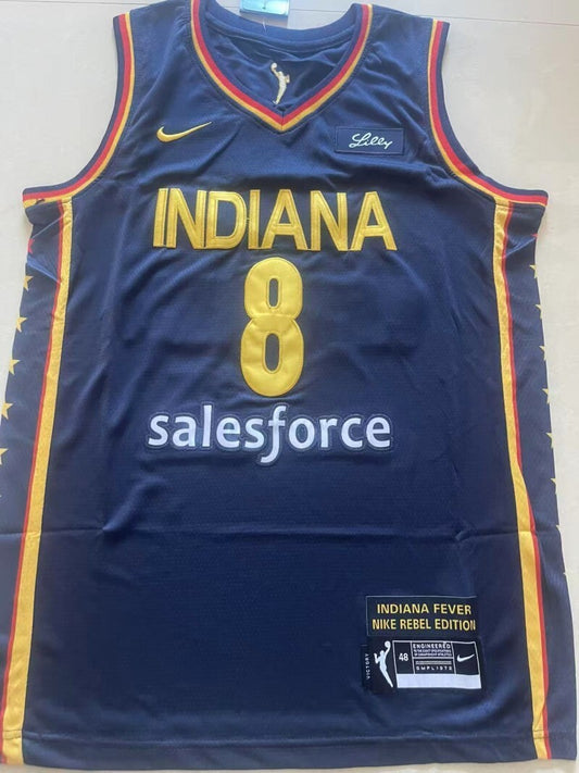 Indiana Fever #8 Sophie Cunningham 8 # Navy Style 2