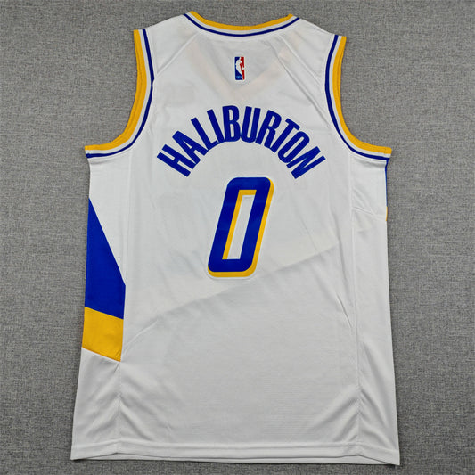 Indiana Pacers #0 Tyrese Haliburton 26 Pacers 0 White City Edition Style 3