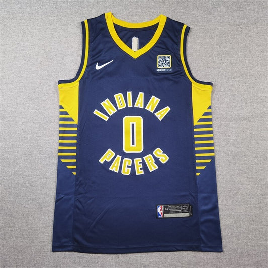 Indiana Pacers #0 Tyrese Haliburton Pacers 0 Navy s-xxl Style 2
