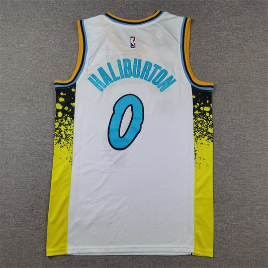 Indiana Pacers #0 Tyrese Haliburton Pacers 0 White City Edition s-xxl Style 1