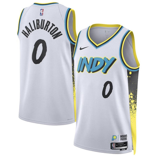 Indiana Pacers #0 Tyrese Haliburton Unisex 202425 Swingman Player Jersey - City Edition - White