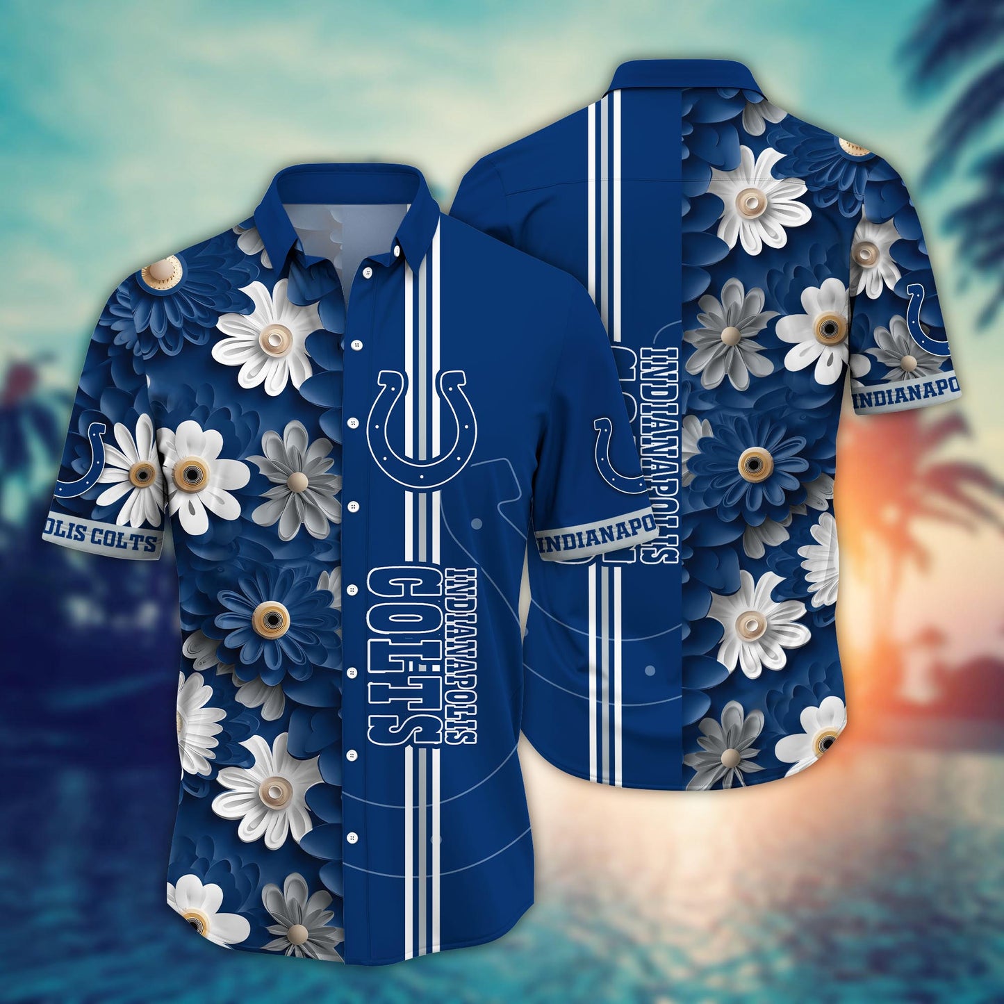 Indianapolis Colts Hawaiian Shirt Coastal Rush Design 340823