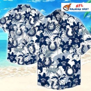 Indianapolis Colts Floral Horseshoe Beach Aloha Shirt