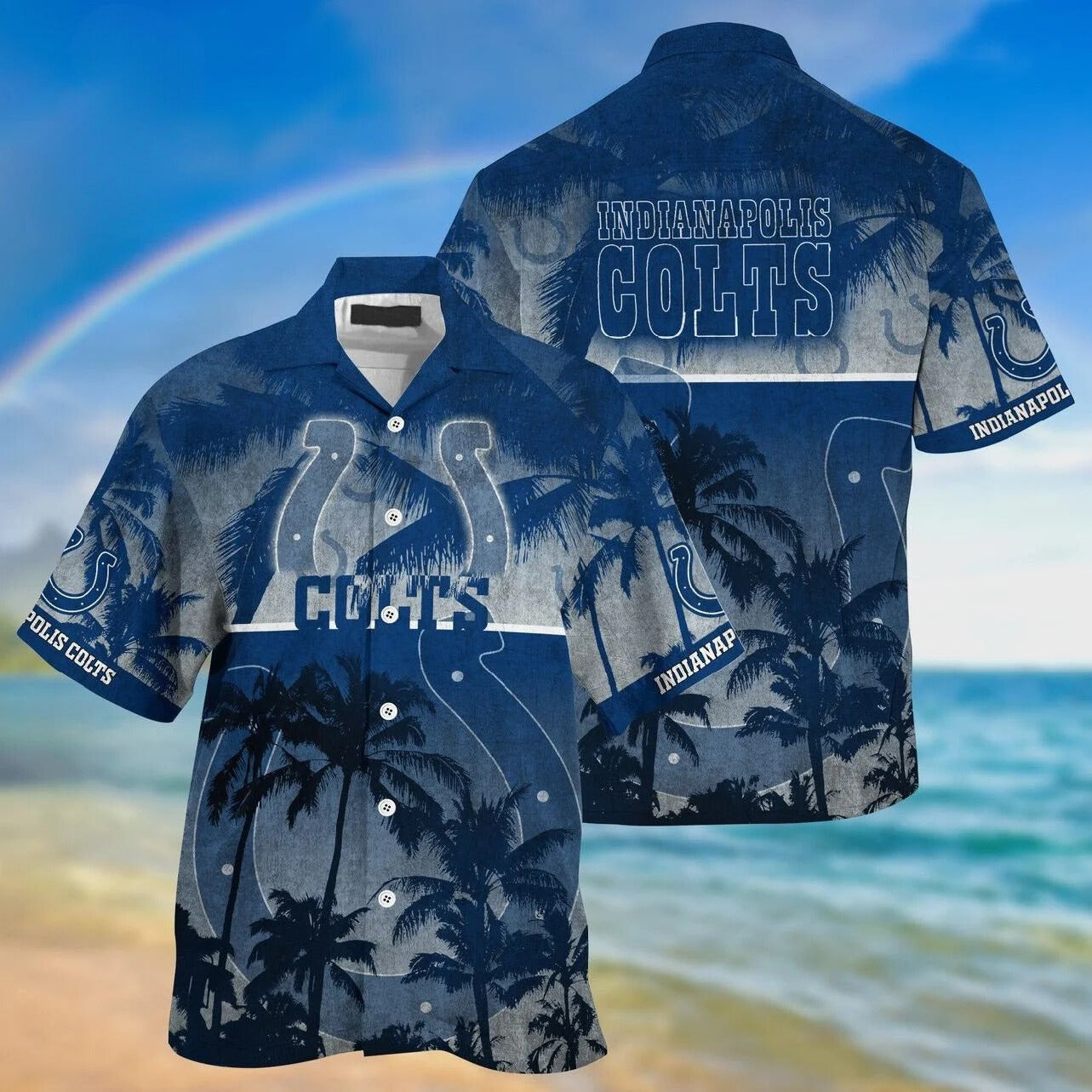 Indianapolis Colts Hawaiian Shirt Island Palm Design 732135