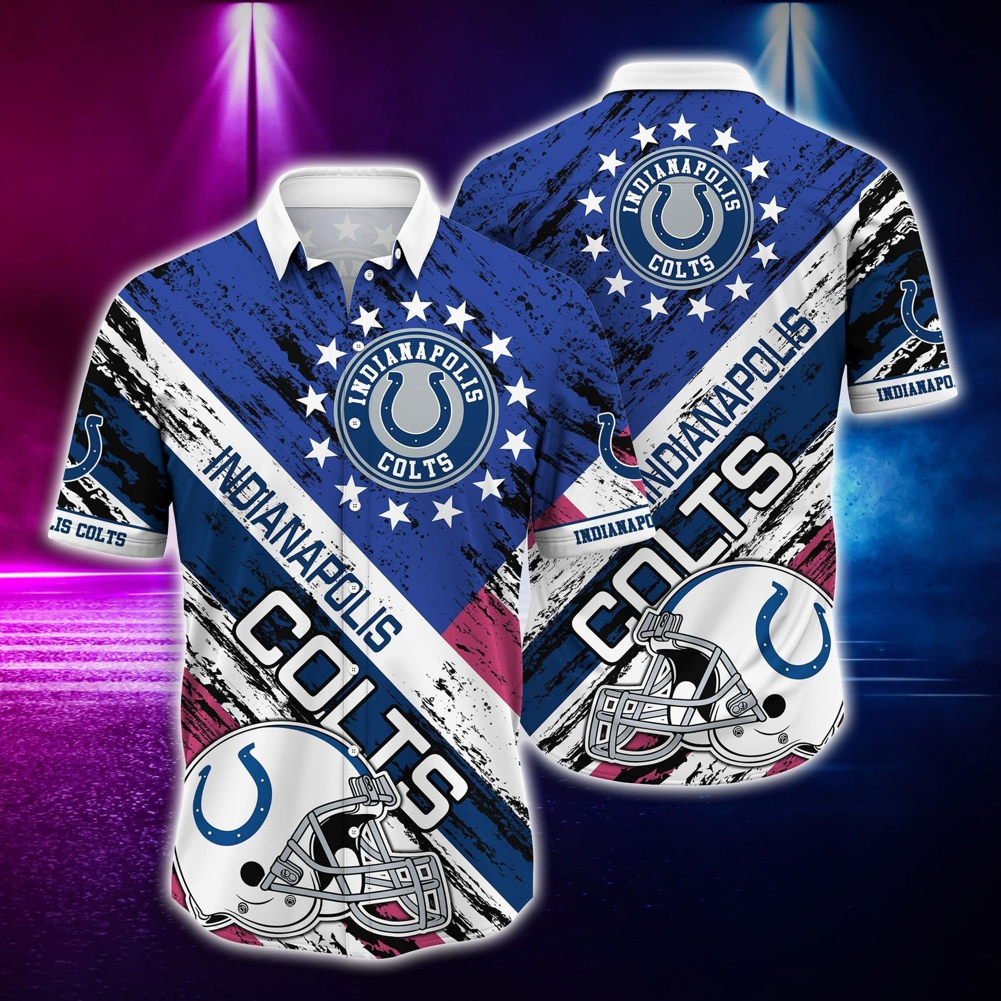 Indianapolis Colts Hawaiian Shirt Nightfall Horizon Design 606217