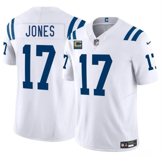 Indianapolis Colts #17 Daniel Jones White 2025 F.U.S.E. With 4-Star C Patch