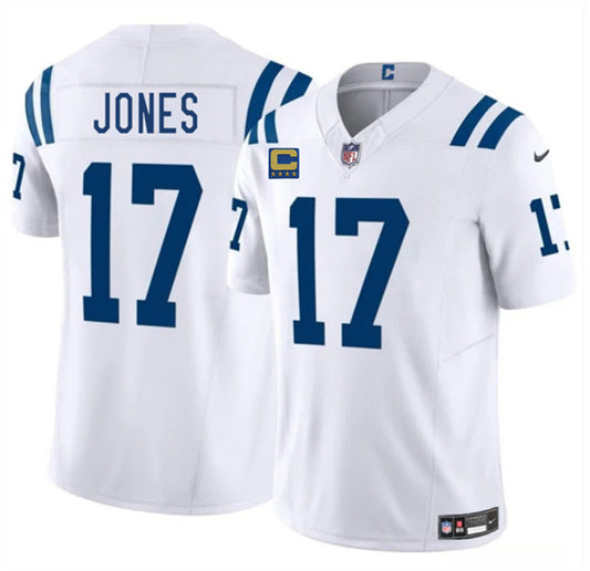 Indianapolis Colts #17 Daniel Jones White 2025 F.U.S.E. With 4-Star C Patch