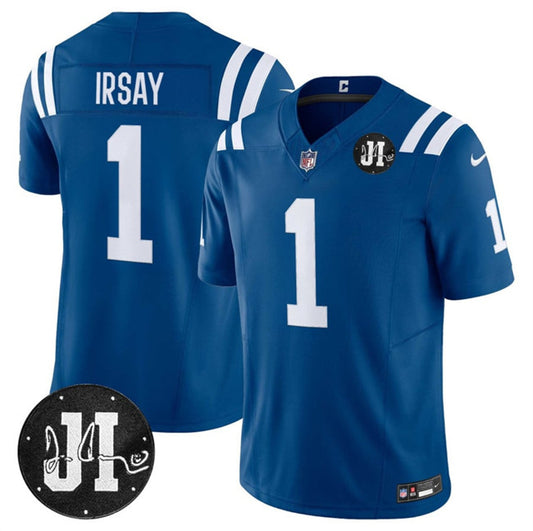 Indianapolis Colts #1 Jim Irsay Blue 2025 F.U.S.E. Jim Irsay Patch Vapor Limited