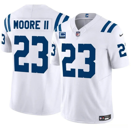 Indianapolis Colts #23 Kenny Moore II White 2025 F.U.S.E. With 4-Star C Patch