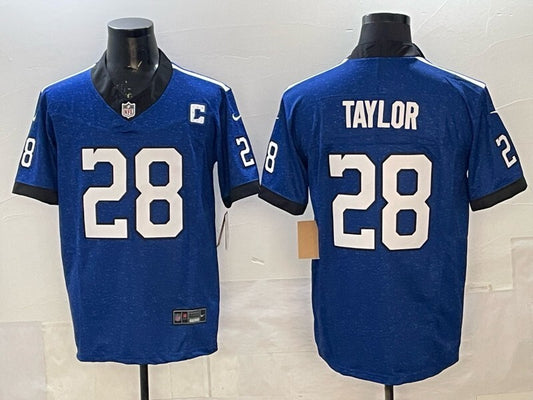 Indianapolis Colts #28 Jonathan Taylor Colts Retro V3 Style 2