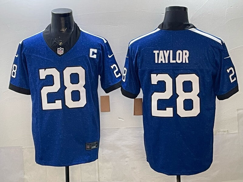 Indianapolis Colts #28 Jonathan Taylor Colts Retro V3 Style 3