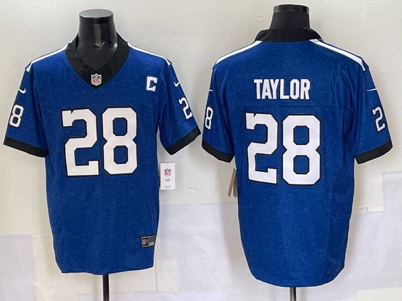 Indianapolis Colts #28 Jonathan Taylor Colts Retro V3 Style 4
