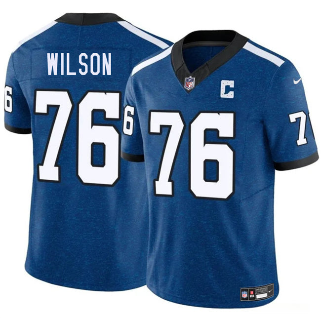 Indianapolis Colts #76 Jack Wilson Blue 2025 F.U.S.E. Throwback Vapor Limited