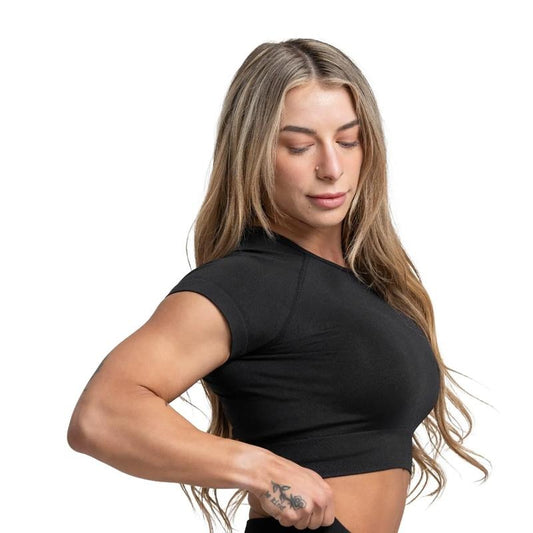 Infinity Seamless Cropped Workout Tee Hoodie, Sweatshirt | InkThreadWorks.com