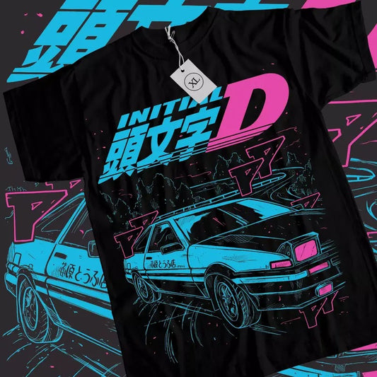 Initial D Itsuki Fujiwara T-Shirt Anime Manga Movie Unisex Black Shirt All Sizestyle{n002}2