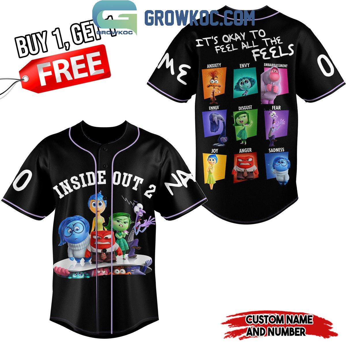 Inside Out 2 It’s Okay To Feel All The Feels Personalized Baseball Jersey