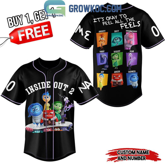 Inside Out 2 It’s Okay To Feel All The Feels Personalized Baseball Jersey