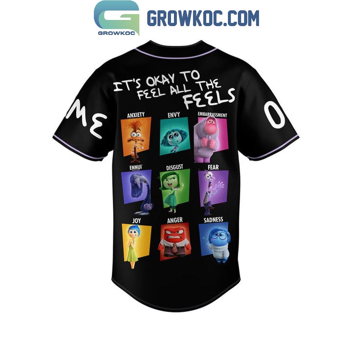 Inside Out 2 It’s Okay To Feel All The Feels Personalized Baseball Jersey
