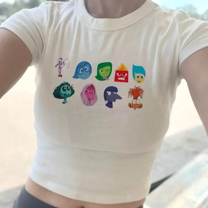 Inside Out Crop Tank, Riley Feelings Joy Baby Tee, Sadness Crop, Mental Health movie, Feelings Womens Tee