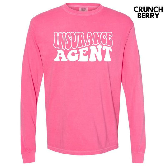 Insurance Agent Bubble Letter Long Sleeve Comfort Colors T-Shirt 'NLB' Hoodie, Sweatshirt | InkThreadWorks.com