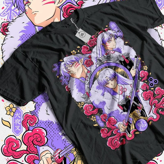 Inuyasha Anime T-shirt & Sweatshirt, Sesshomaru Purple Art Graphic Tee, Vintage Oversized Unisex Streetwear, Manga Gift For Men Women