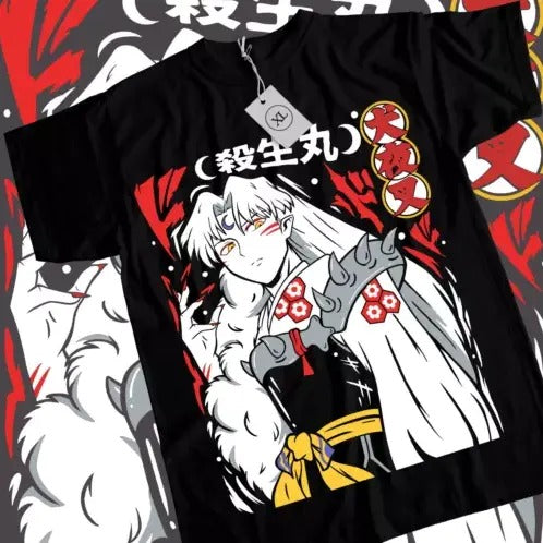 Inuyasha Sesshomaru T-shirt Red Moon Inu Yasha Girl Anime Manga Gifts All Size Hoodie, Sweatshirt | InkThreadWorks.com
