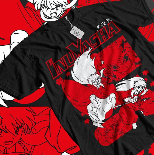 Inuyasha T-Shirt S-4XL Red Moon Inu Yasha Sesshomaru Funny Anime Gift Shirt Tshirt S-4XL
