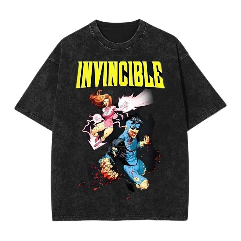 Invincible and Atom Eve Attack Wash T-Shirt, Casual Style, Essential Piece, Fits Any Wardrobe Hoodie, Sweatshirt