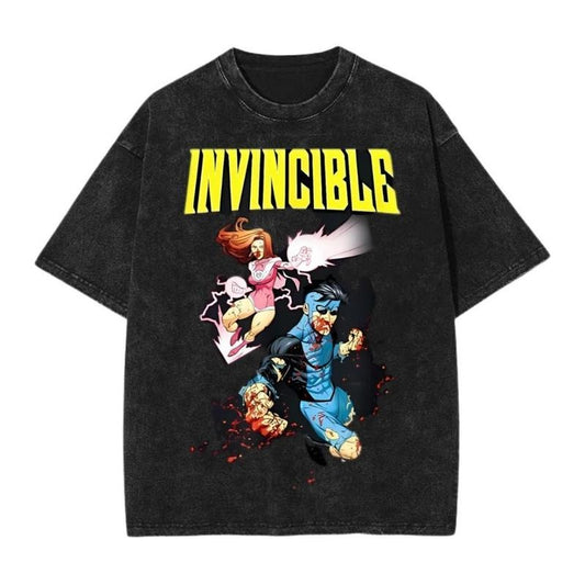 Invincible and Atom Eve Attack Wash T-Shirt, Casual Style, Essential Piece, Fits Any Wardrobe Hoodie, Sweatshirt