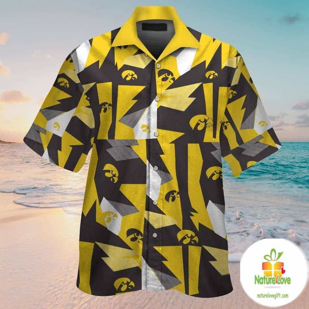 Iowa Hawkeyes Hawaiian Shirt Short Sleeve Aloha Button Up VER023