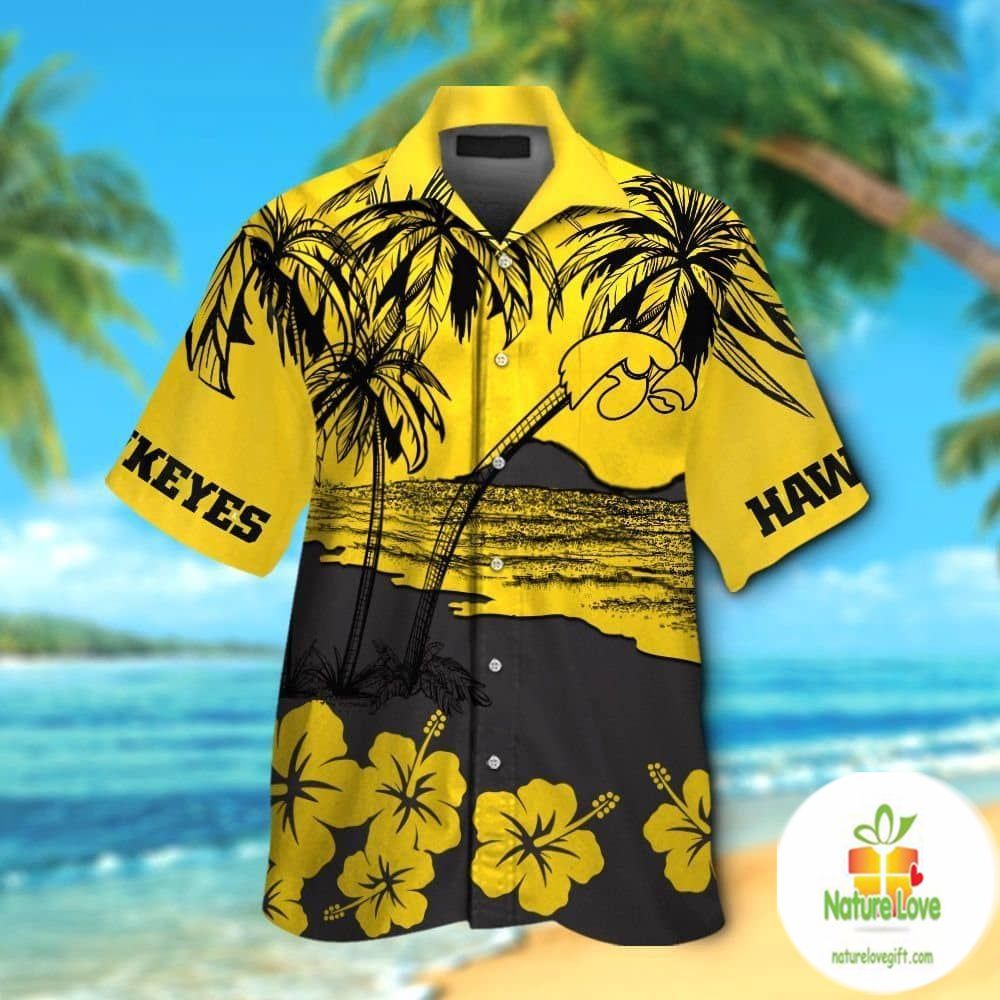 Iowa Hawkeyes NCAA Hawaiian Shirt Tropical Aloha Button Up Shirts