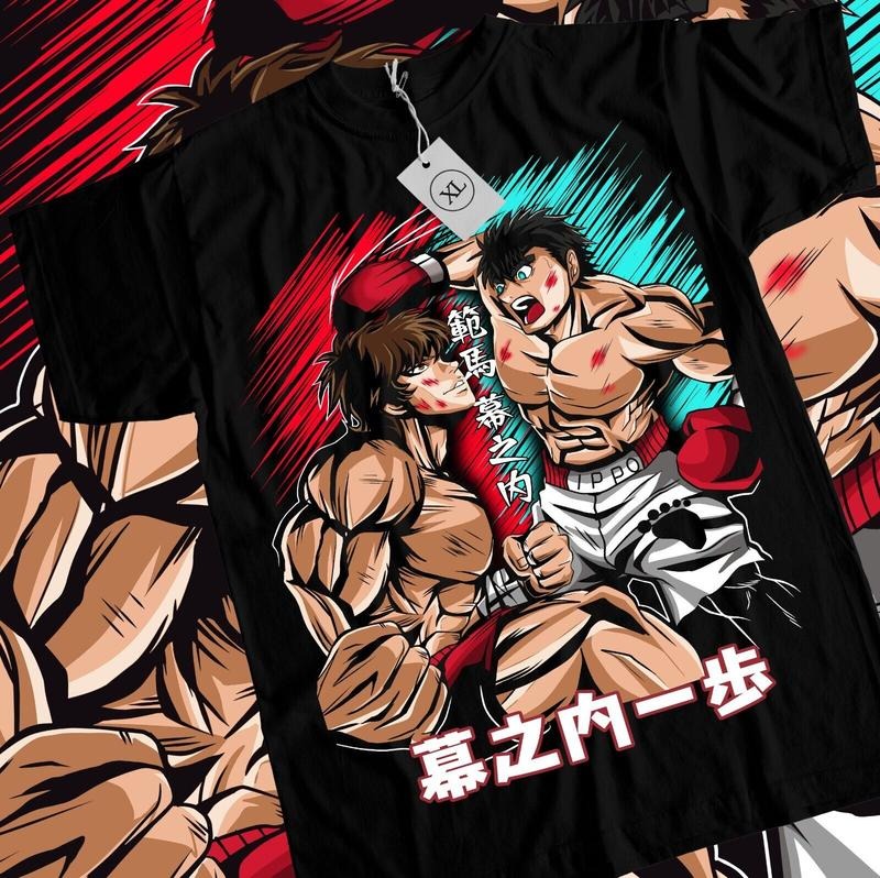 Ippo Vs Baki T-Shirt S-4XL Kamogawa Boxing Gym Ippo Baki Anime Sport Shirt Tshirt S-4XL Hoodie, Sweatshirt