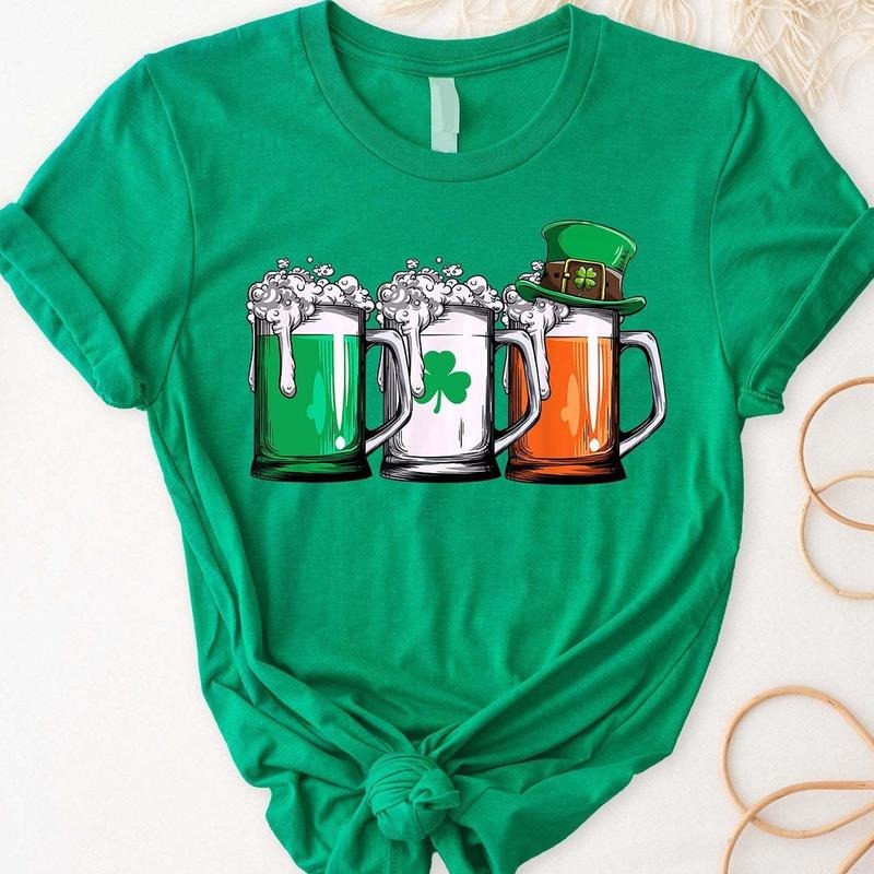 Irish Beer St. Patrick's Day Shirt, Paddy's Day Drinking Team Tee, Shamrock & Ireland Flag Shirt, Perfect Gift For Beer...
