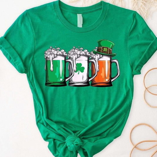 Irish Beer St. Patrick's Day Shirt, Paddy's Day Drinking Team Tee, Shamrock & Ireland Flag Shirt, Perfect Gift For Beer...