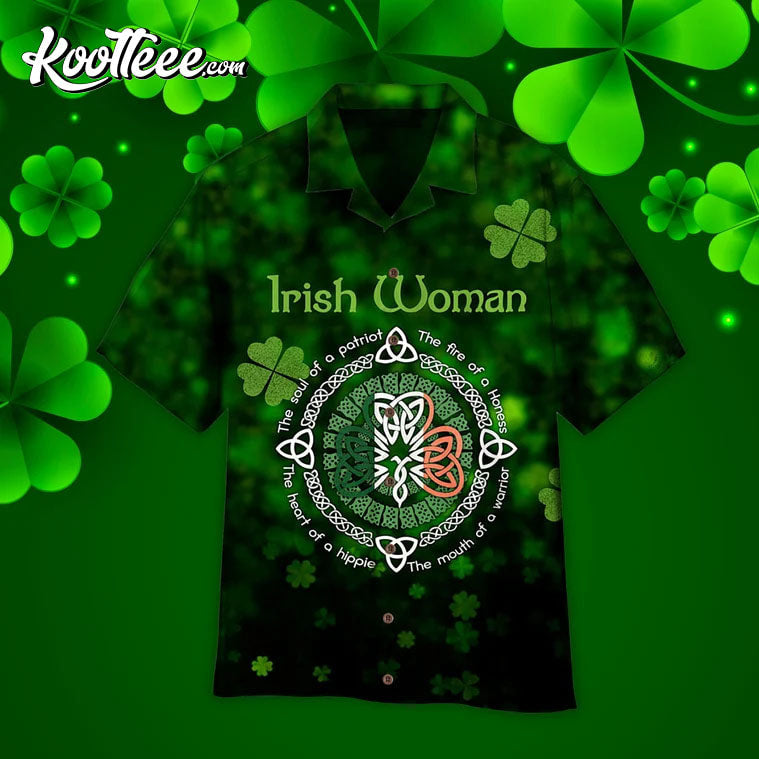 Irish Woman Happy St Patrick Aloha Hawaiian Shirt