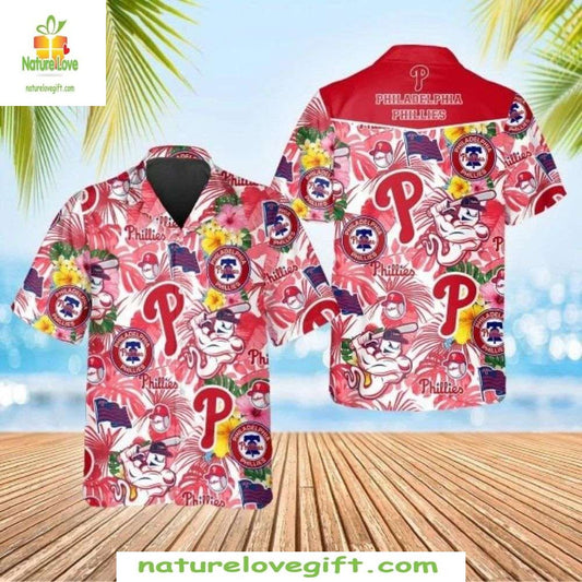 Philadelphia Phillies Hawaiian Shirt Island Getaway Floral MLB Baseball Apparel