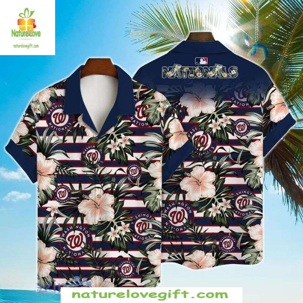 Washington Nationals Hawaiian Shirt Island Stripes Aloha Baseball Apparel