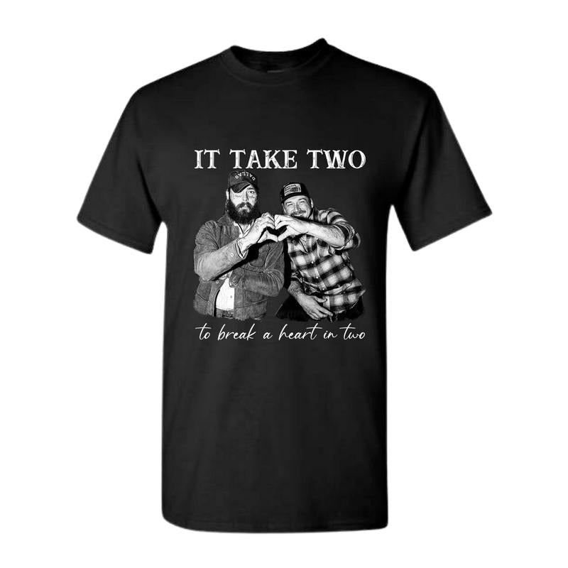 It Takes Two Shirt, Posty And Morgan Had Some Help T-shirt, Post Wallen Tshirt, Morgan Malone Tee, MW And Malone Shirt, I...